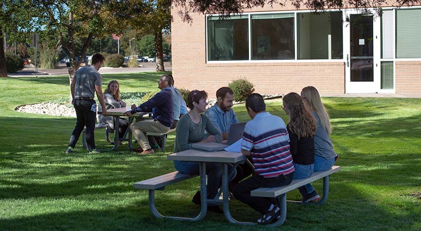 Common space in the Colorado sunshine for community gathering 